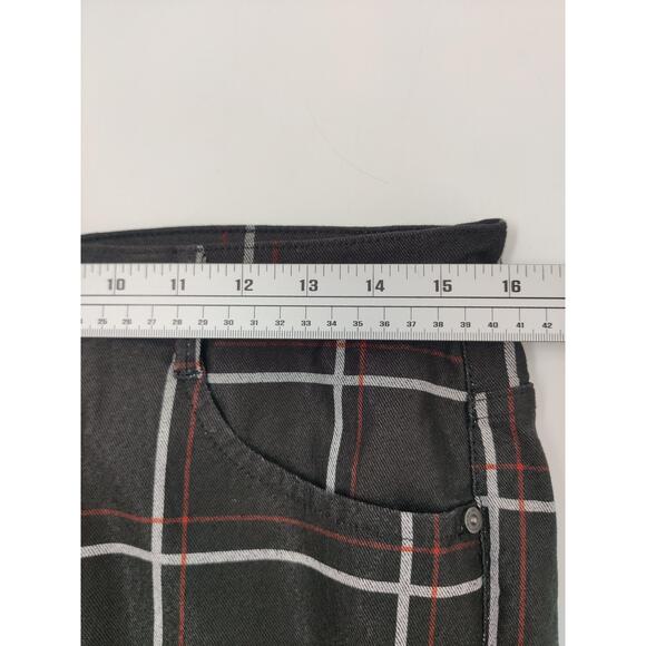 Zara Trousers Womens Size US 34 Black Red Plaid High Rise Slim‎ Fit Tailored - Picture 8 of 11